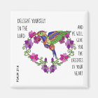 Hummingbird & Heart, w verse from Psalm 37:4