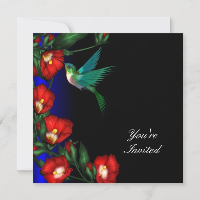Hummingbird Hibiscus Birthday Party Template (Front)