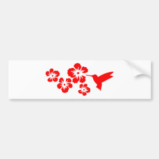 hummingbird hibiscus red bumper sticker