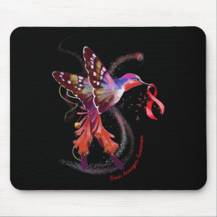 Hummingbird Hold Burgundy Ribbon Brain Aneurysm Aw Mouse Pad