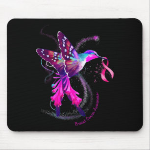 Hummingbird Hold Pink Ribbon Breast Cancer Awarene Mouse Pad