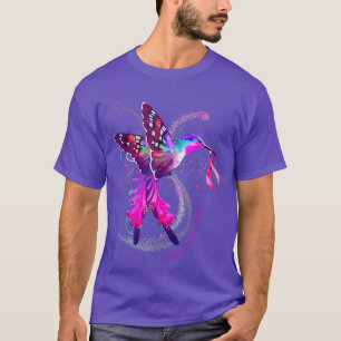Hummingbird Hold Pink Ribbon Breast Cancer Awarene T-Shirt
