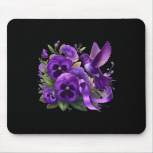 Hummingbird Holding Purple Ribbon Heimerheimer Awa Mouse Pad