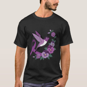 Hummingbird Holding Purple Ribbon Heimerheimer Awa T-Shirt