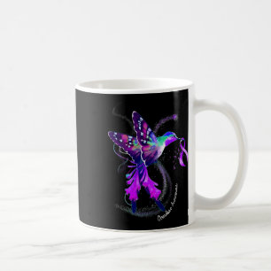 Hummingbird Holding Purple Ribbon Overdose Awarene Coffee Mug