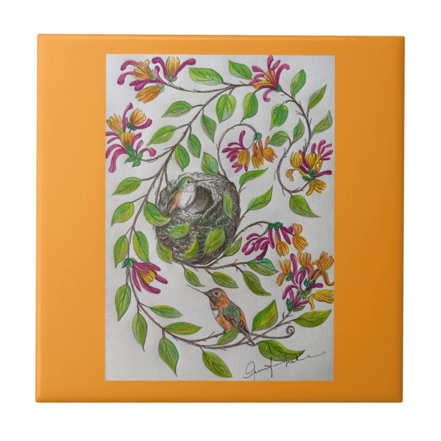  Hummingbird Home Ceramic Tile (Front)