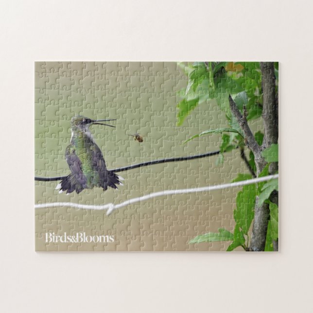 Hummingbird & Honey Bee Jigsaw Puzzle (Horizontal)