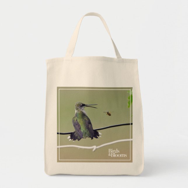 Hummingbird & Honey Bee Tote Bag (Front)