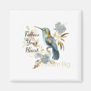 Hummingbird Hydrangea Flowers Magnet