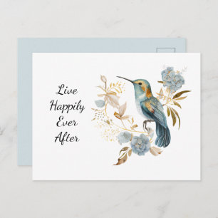 Hummingbird Hydrangea Flowers   Postcard