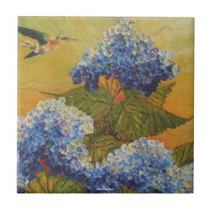 Hummingbird & Hydrangea Tile