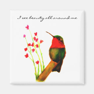 Hummingbird - I see beauty all around me Magnet