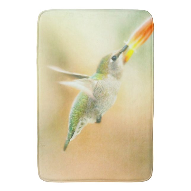 Hummingbird in Early Morning light Bath Mat (Front Vertical)