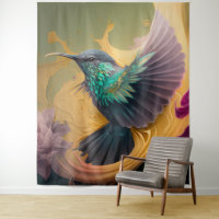Hummingbird in Flight Abstract Art Wildlife Bird