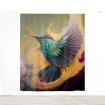 Hummingbird in Flight Abstract Art Wildlife Bird