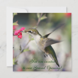 Hummingbird in flight invitation