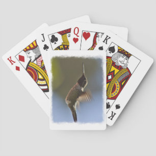 Hummingbird in Flight White Edge Playing Cards