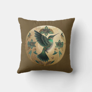 Hummingbird in Gold Globe Cushion