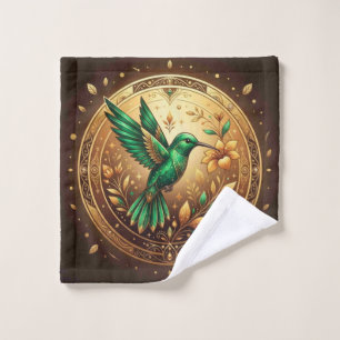 Hummingbird in Gold Globe Wash Cloth