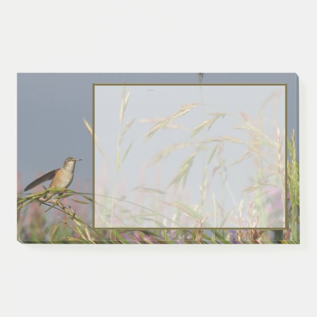 Hummingbird in Grasses   Blue Sky Custom name Post-it Notes (Front)