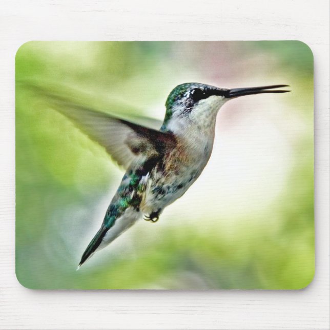 Hummingbird In Mid Air Mouse Pad (Front)