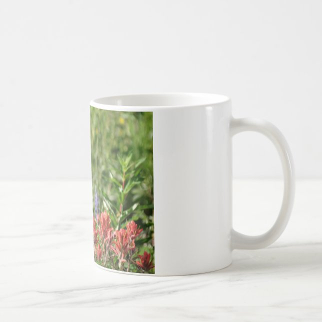 Hummingbird in wild flowers coffee mug (Right)