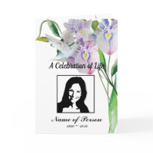 Hummingbird & Iris Funeral Program