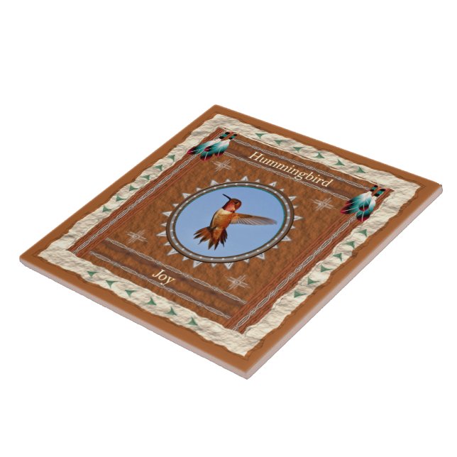 Hummingbird Joy Energy Ceramic Tile (Side)