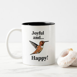 Hummingbird Joyful And Happy Bird Lovers Two-Tone Coffee Mug