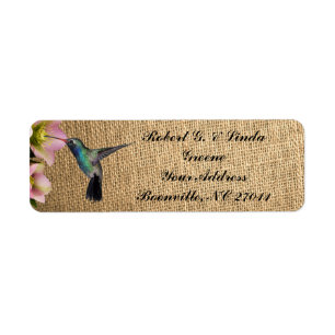 HUMMINGBIRD LABEL RETURN ADDRESS LABEL