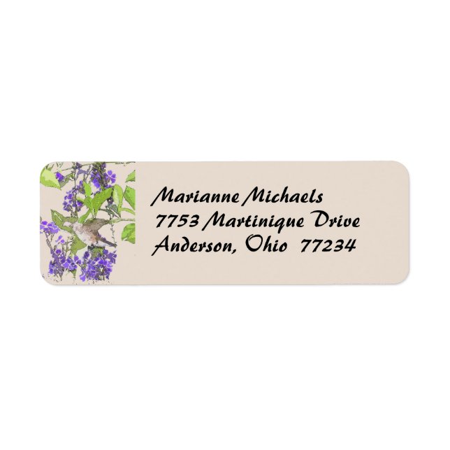 Hummingbird Label Return Address Label (Front)