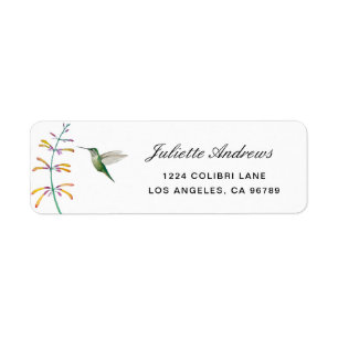  Hummingbird Label Return Address Label
