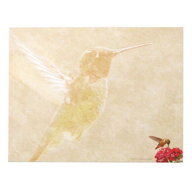 Hummingbird - LARGE Notepad/Memo Pad (Front)