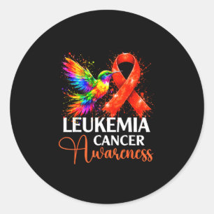 Hummingbird leukaemia cancer awareness colourful classic round sticker