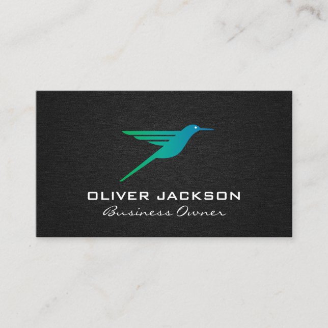 Hummingbird Logo Background Business Card (Front)