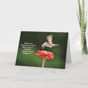 Hummingbird Love Faith Bible Scripture Card