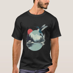 Hummingbird Lover Motif Colourful Tropical Animal T-Shirt