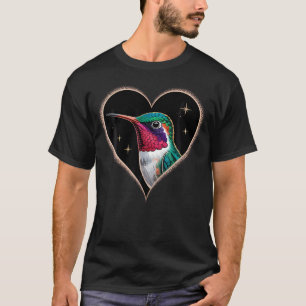 Hummingbird Lover Portrait Artwork Tropical T-Shirt