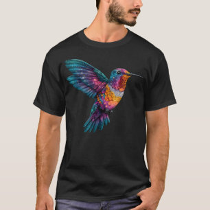 Hummingbird Lover Portrait Artwork Tropical T-Shirt