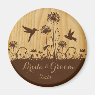 Hummingbird lovers save the date magnet