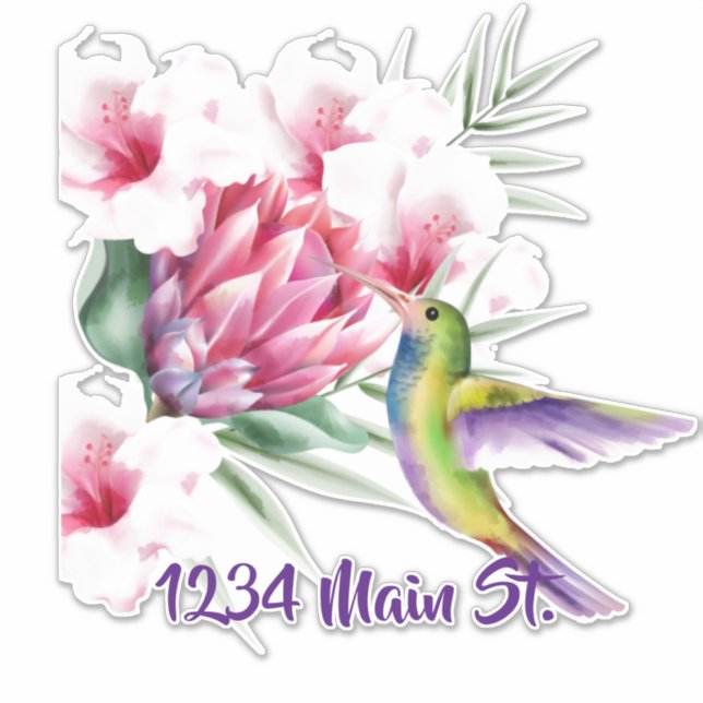 Hummingbird mailbox sticker (Front)