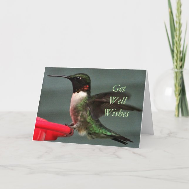 Hummingbird male 8891- customise any occasion card (Front)