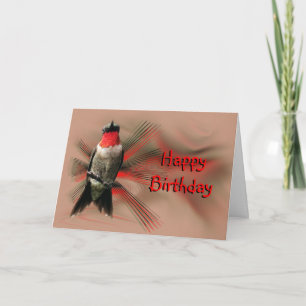 Hummingbird Male- graphic bkgr-customise Thank You Card