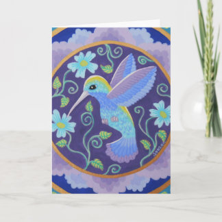 Hummingbird mandala greeting card