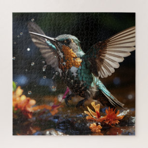 Hummingbird mid flight jigsaw puzzle