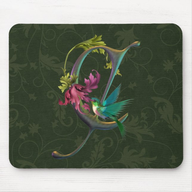 Hummingbird Monogram C Mouse Pad (Front)