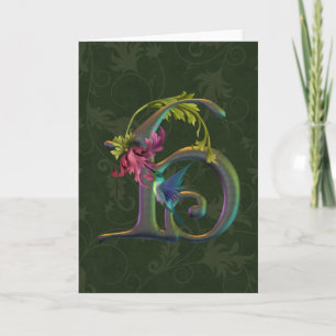 Hummingbird Monogram H Note Card