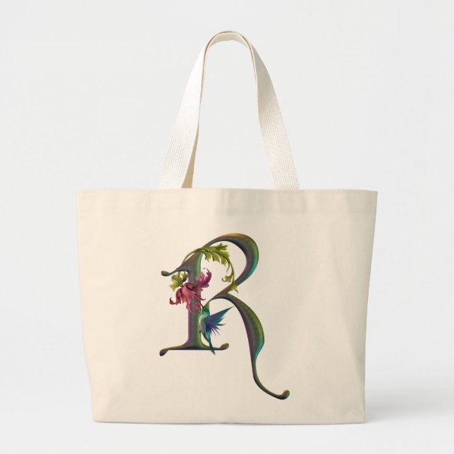 Hummingbird Monogram R Large Tote Bag (Front)