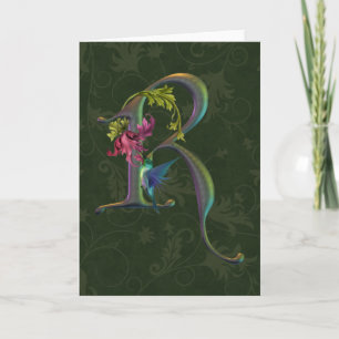 Hummingbird Monogram R Note Card