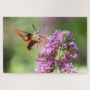 Hummingbird Moth on a Butterfly Bush  Jigsaw Puzzle